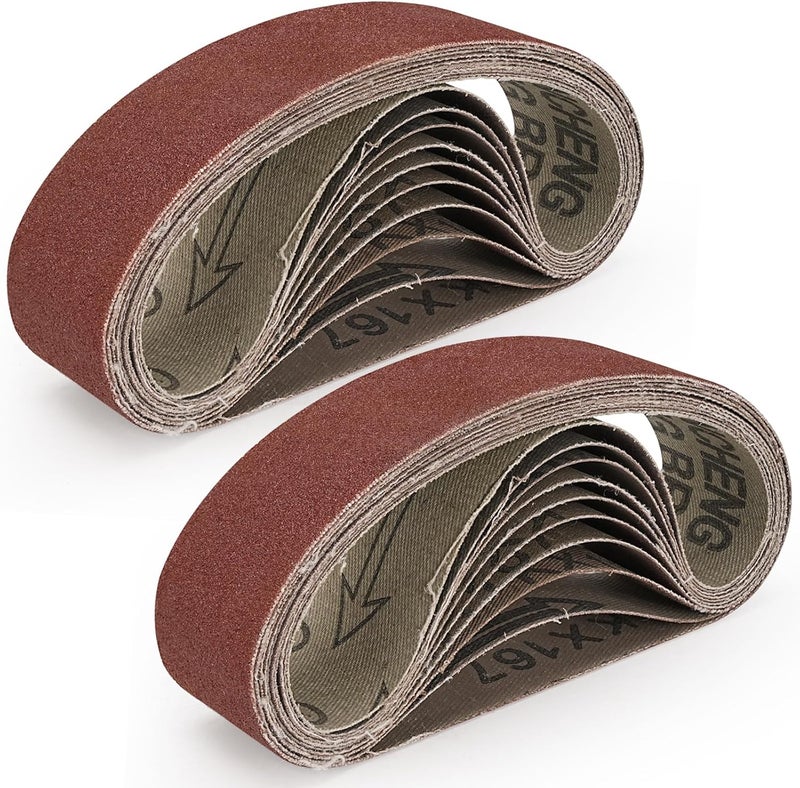 SI FANG Premium Sanding Belts Set 13 x 1.2inch /330x30mm, Suitable for Mini Electric Belt Sander Cutter Edges Sharpener, 120 320 600 800 1000 Assorted Grits Aluminum Oxide Sanding Belt (20Pcs) - Image 1